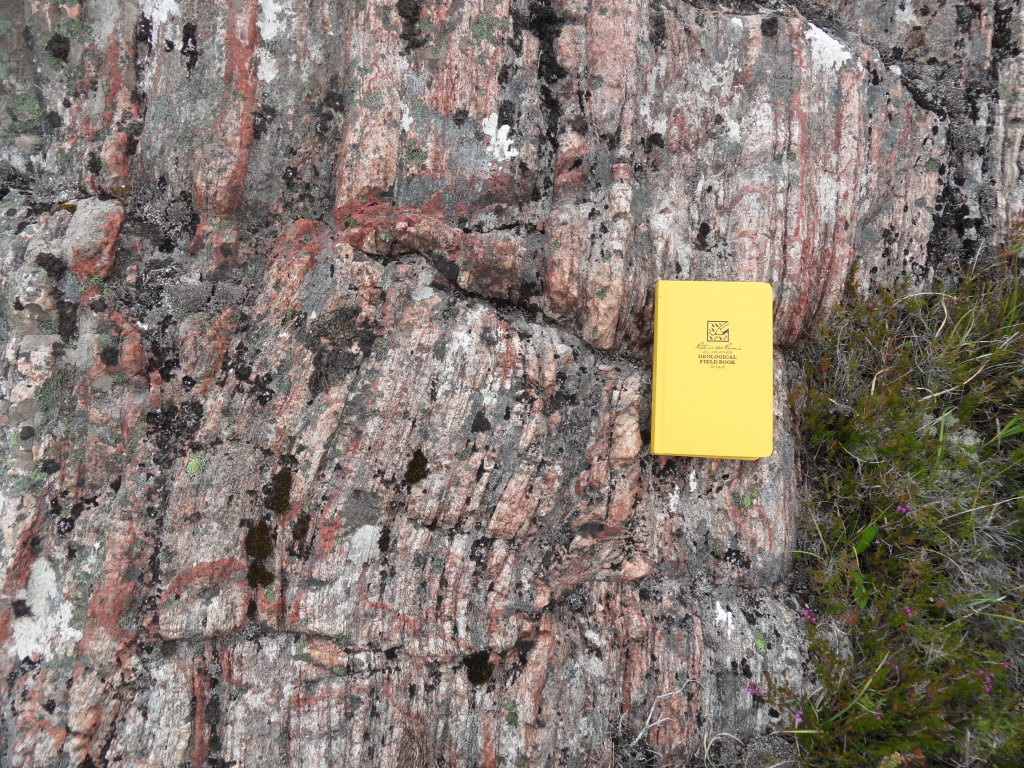 An example of the banded gneiss that makes up the bulk of the Lewisian Gneiss Complex.