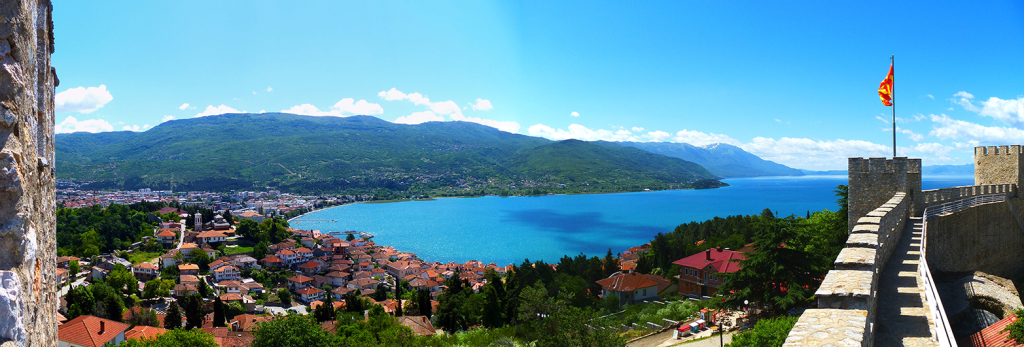 Lake Ohrid and the Galičica mountains from Samuil’s Fortress