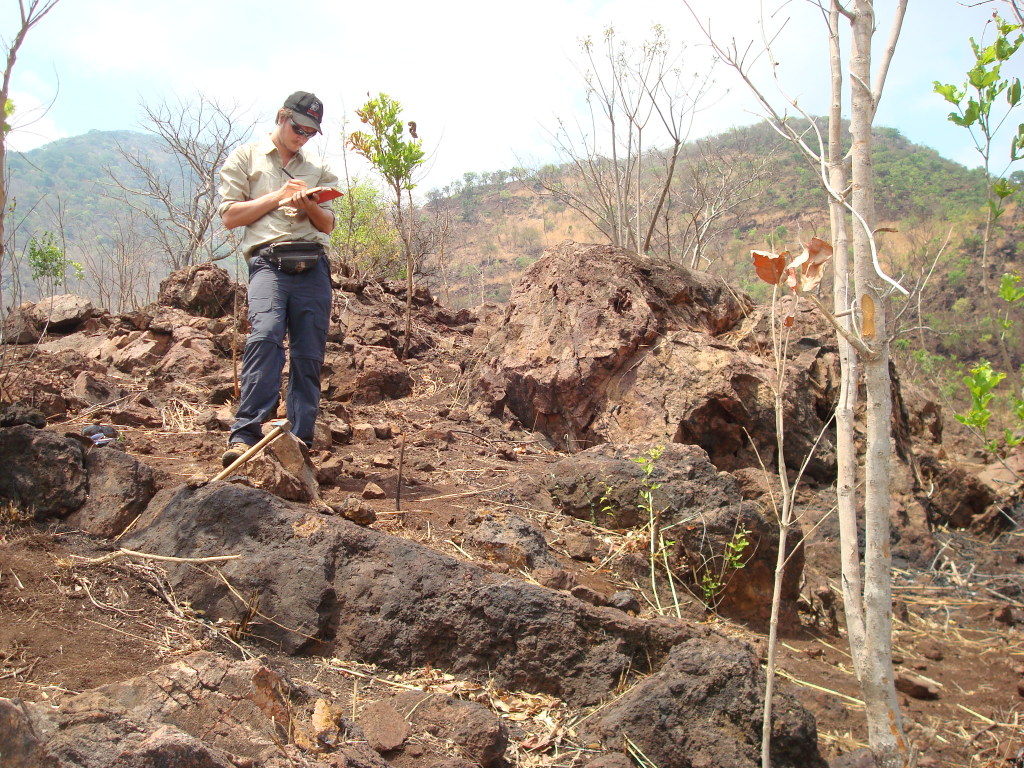 Mapping in Malawi, Songwe is the hill to the right in the background.