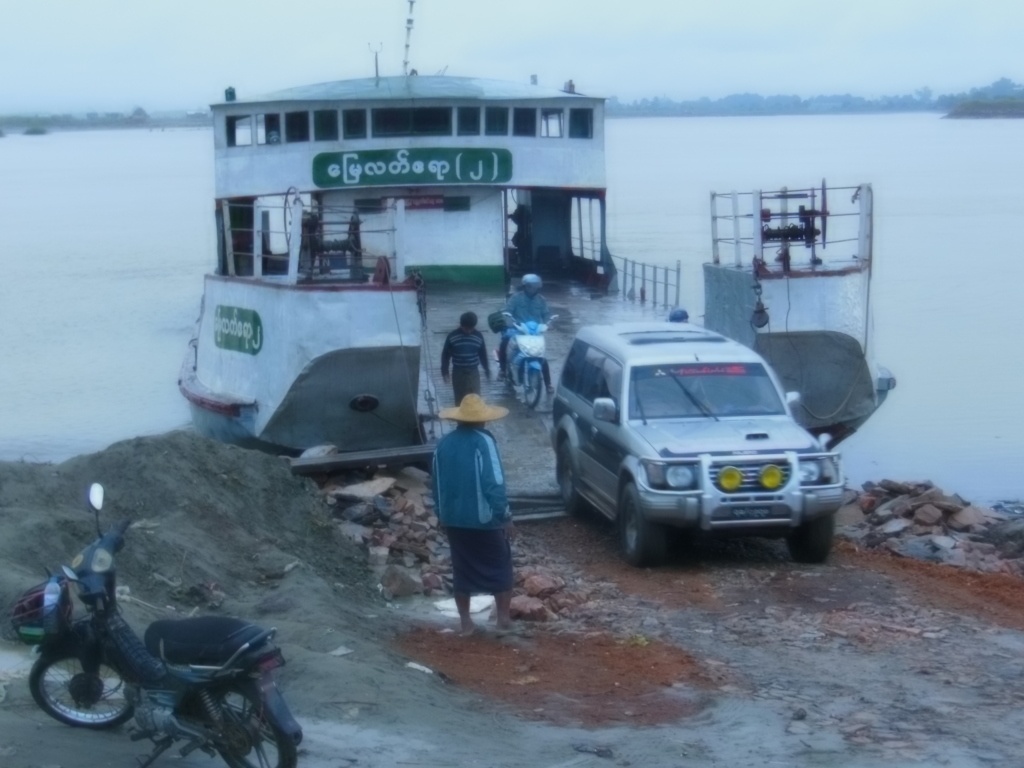 Ferry crossing the Irrawaddy River.