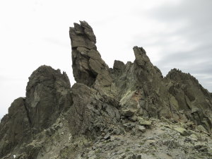 Would Sauron please stop hiding? Close to the top of Monte Rotondo; evil creatures formed by large fractures in the granite.