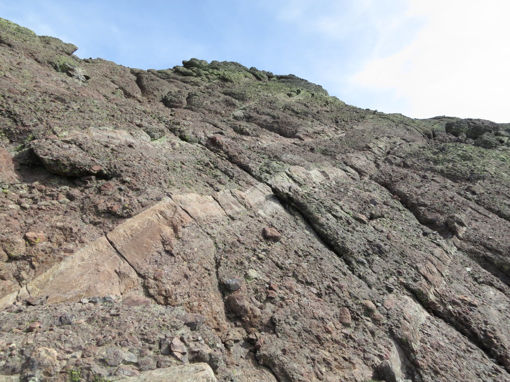 Fine grained channels of ash near the summit of Paglia Orba.