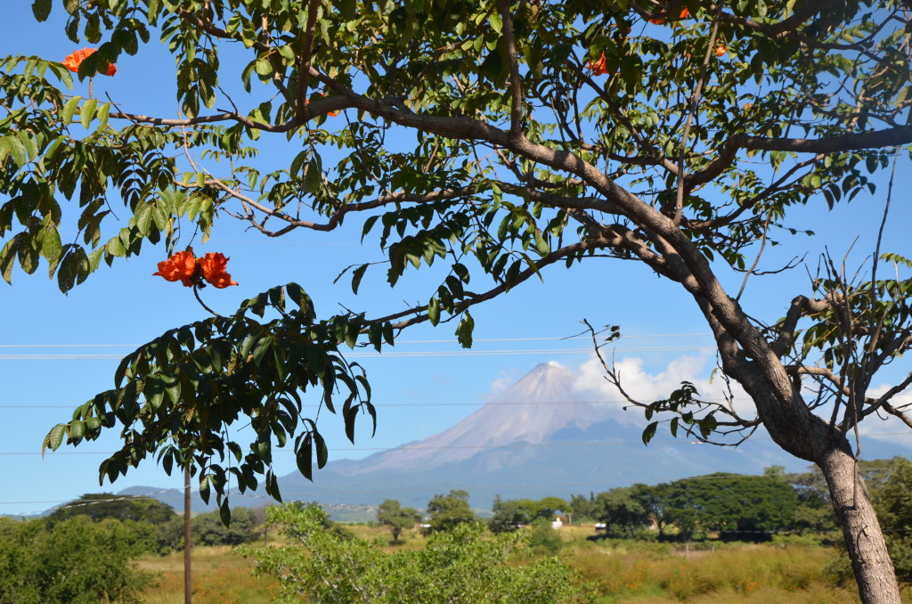 The Colima volcano, smoking!