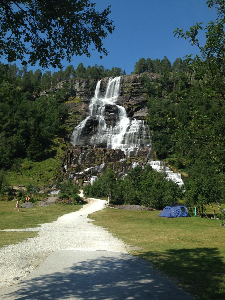 Waterfall campground on the way to Selje.