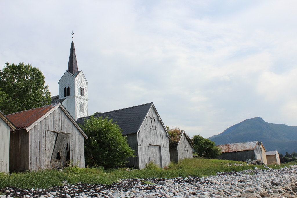 Boathouses and Chapel in Selje Norway