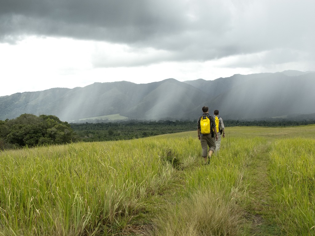 Me and my student Max Webb, hiking from our basecamp in the Netoni Valley into an impending downpour (photo credit: Ben Jost).