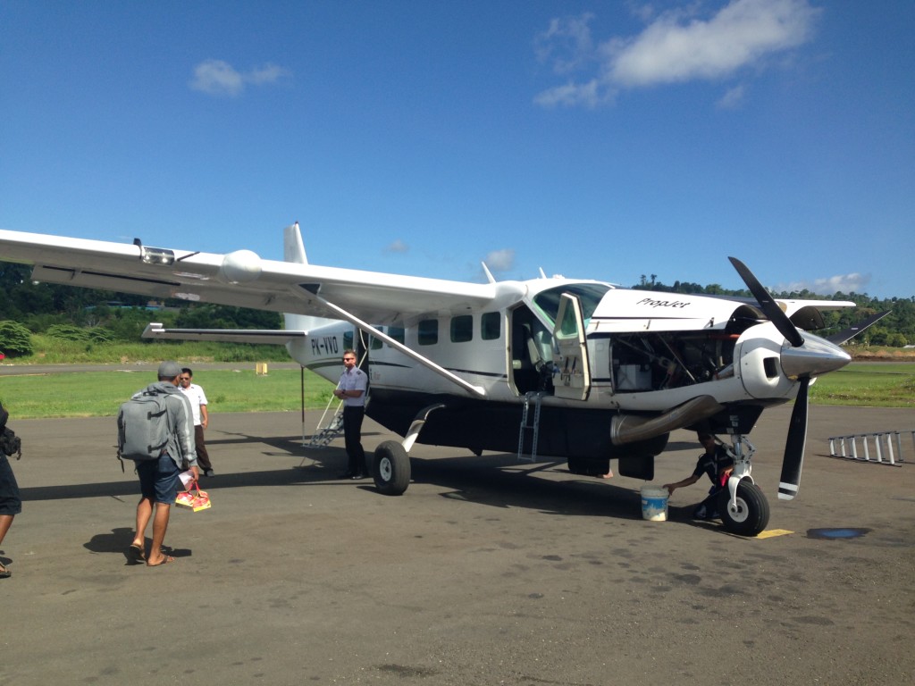 Boarding the Susi Air flight.