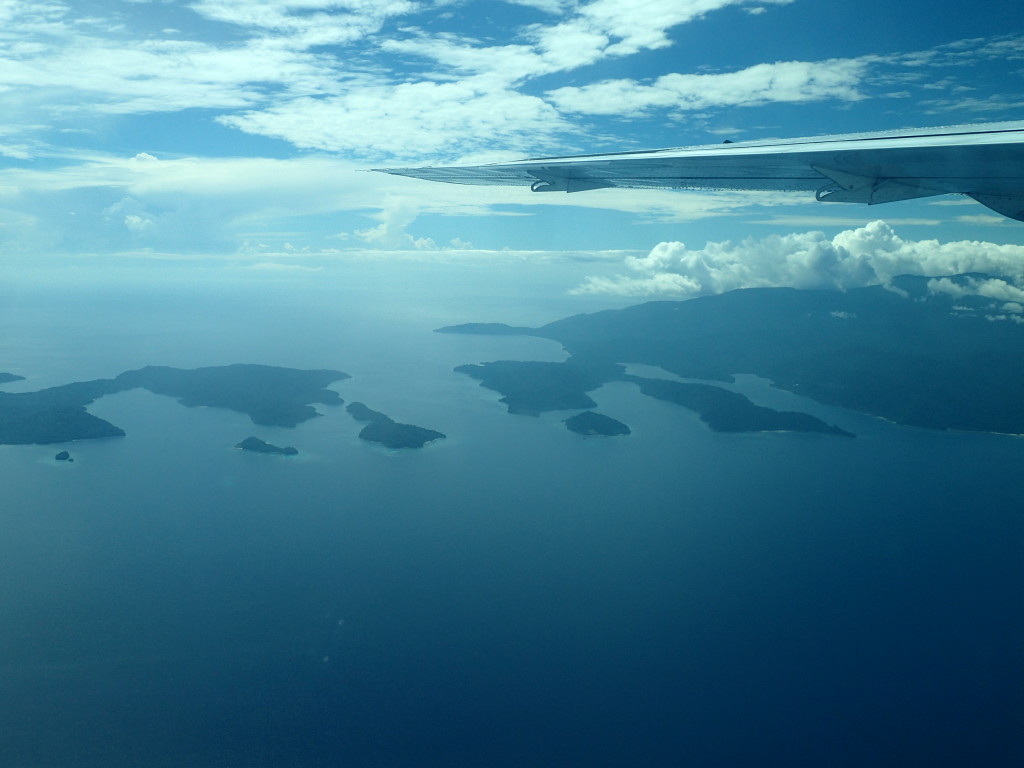 The view from the air over Cenderawasih Bay.