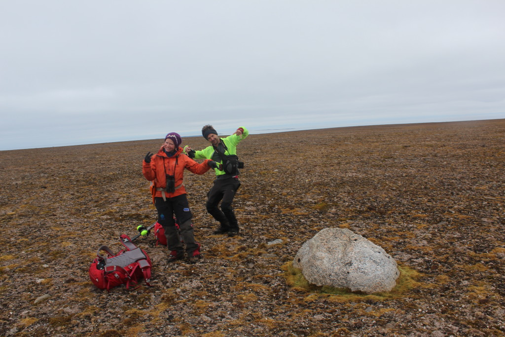 The victory dance upon finding the first erratic we sampled for cosmogenic exposure dating.