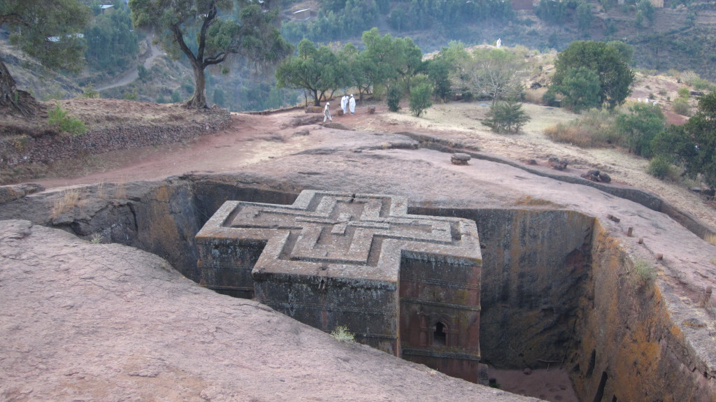 One of the most famous monolithic rock-cut churches in Lalibella - Bete Giyorgis.