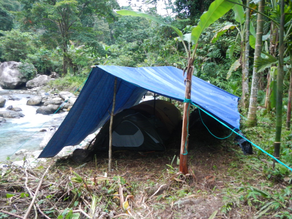 Figure 10. Camp along the Fakwaoia River deep in the core zone of Goodenough Dome.
