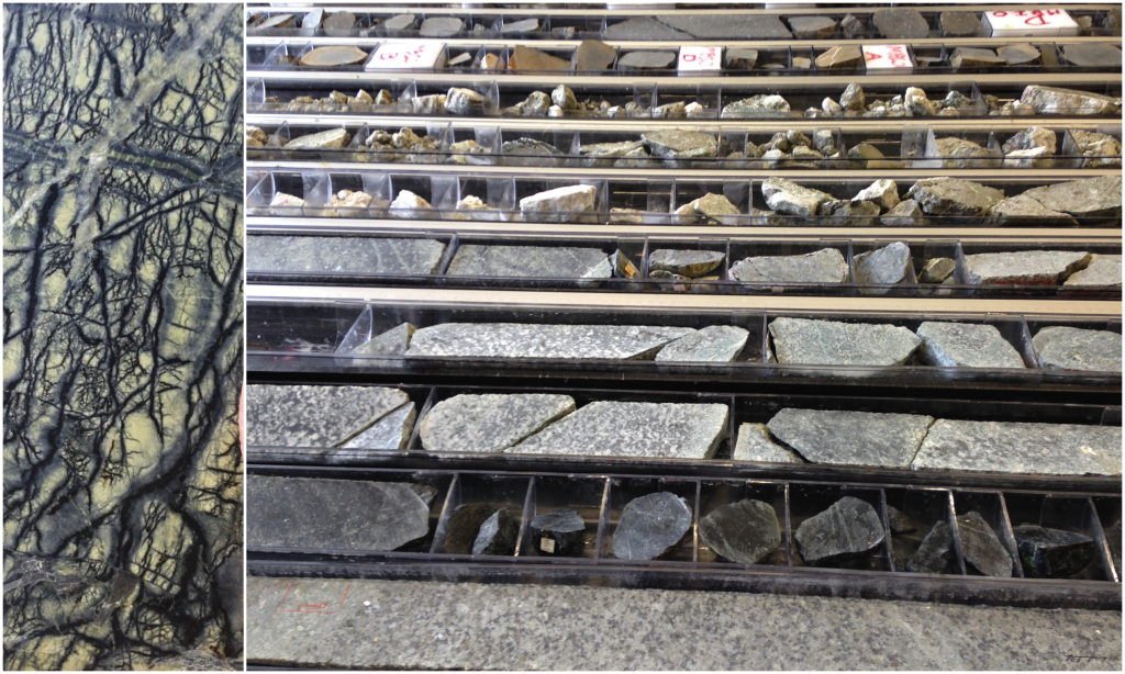 [D] Example of a hard rock core (left); [D] Lots of hard rock cores! (right)