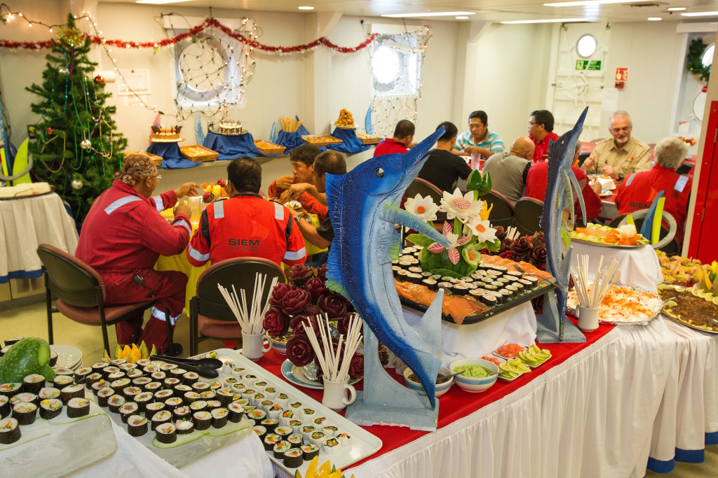 The sumptuous Christmas feast concocted by the catering team