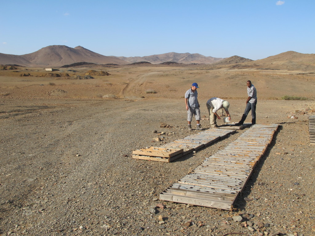 Studying core in the Jebilet field area.