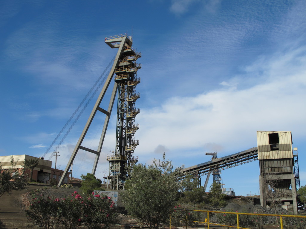 Mine shafts at the Draa Sfar mine.