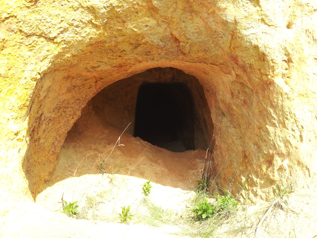 The entrance to one of the lorandite mines.