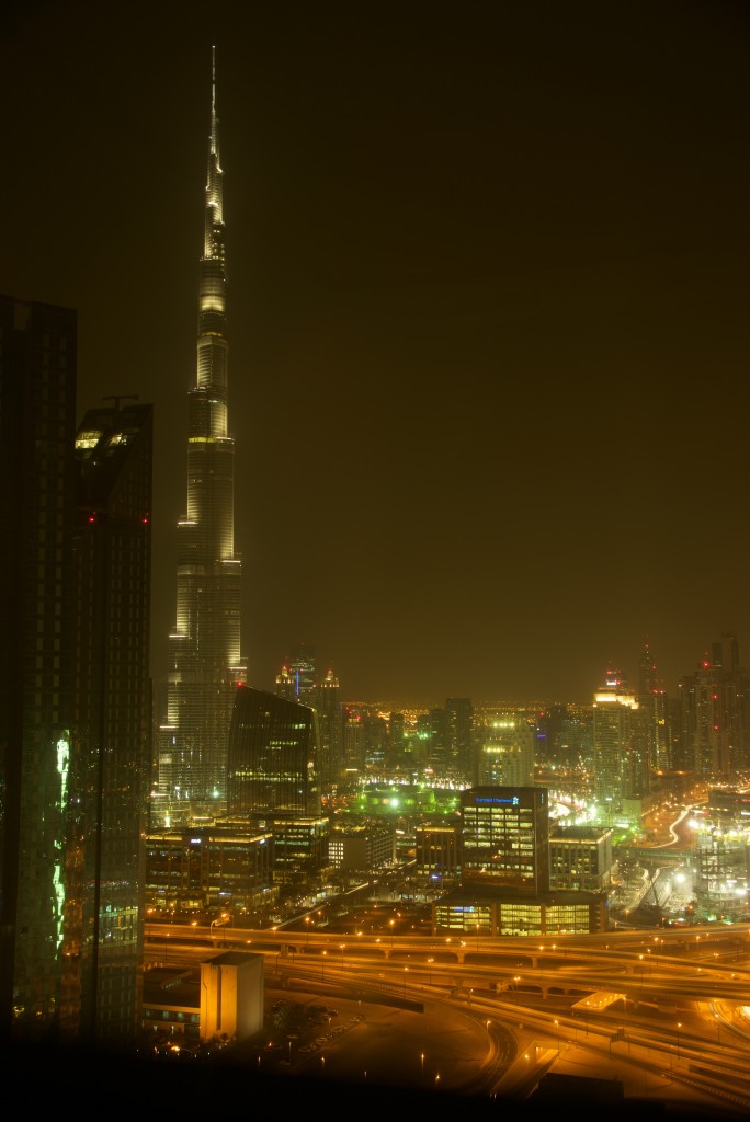 Dubai at night.