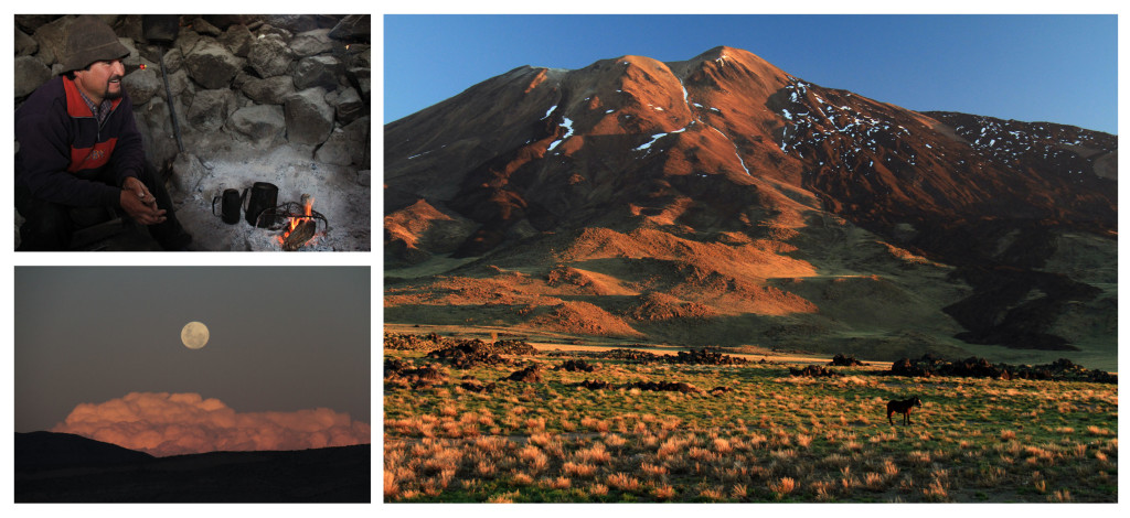 Photo 4: Gaucho José spends the spring with his livestock at Laguna del Tromen (2100 m), at the foot of Tromen volcano (4114 m). He tells us about the regions gaucho tradition over cup of a mate.