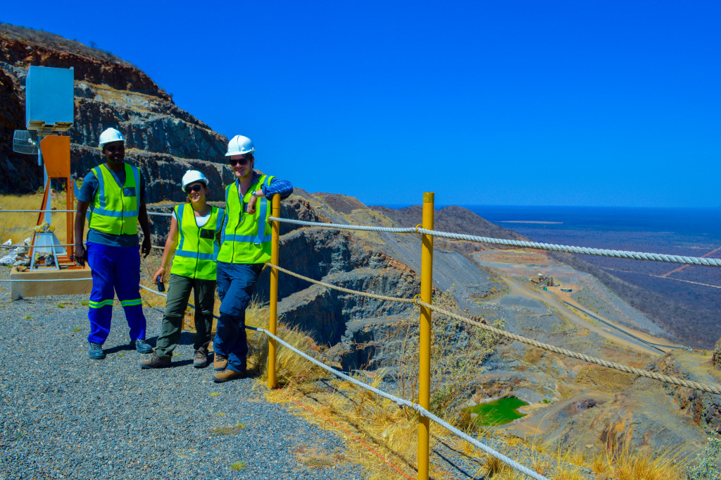 Figure 6: Overlooking the ‘A’ pit at Okorusu, with Pedro (Solvay) and Delia (Leeds)