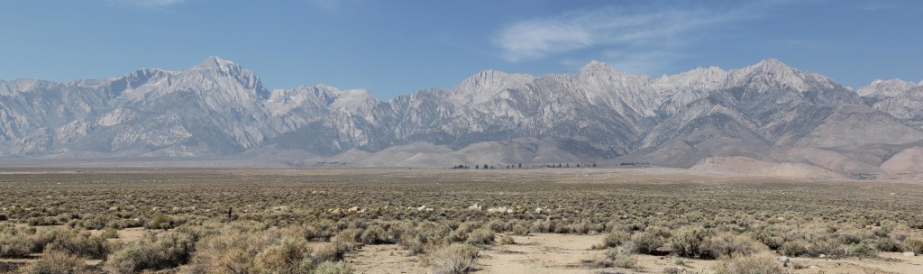 Mt Whitney, the highest point in the 48 states, seen from Owens Valley.