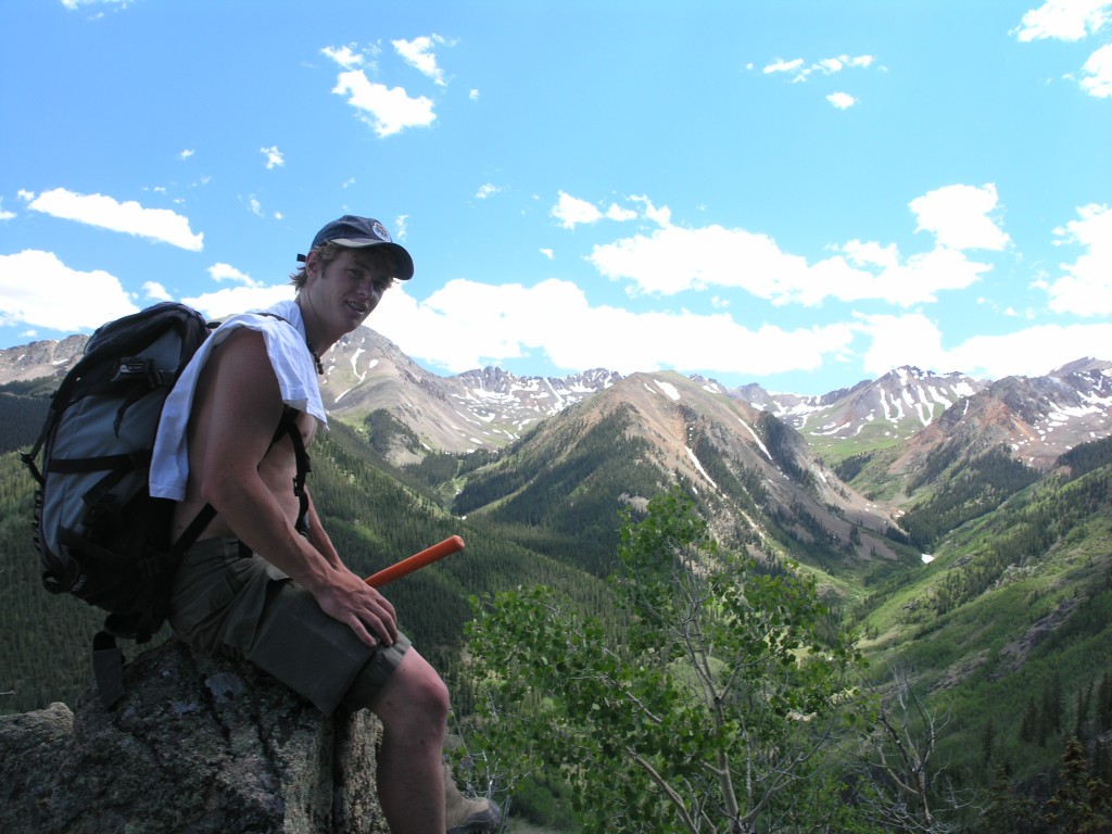 Ben Kennedy mapping resurgent intrusions in the interior of Lake City caldera.