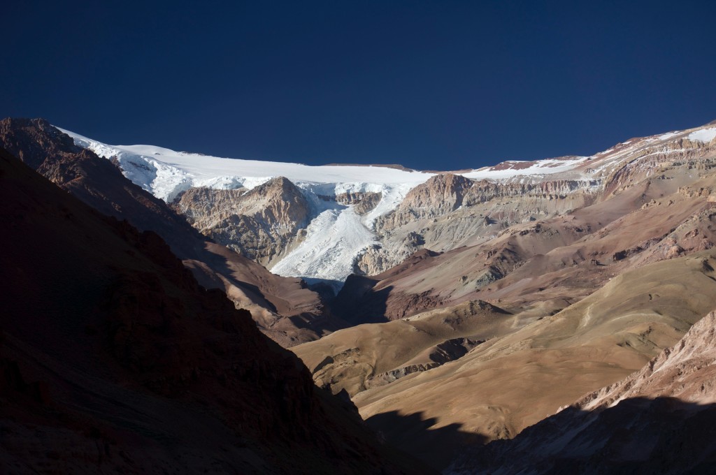 View of a hanging glacier within the the Ramada range.