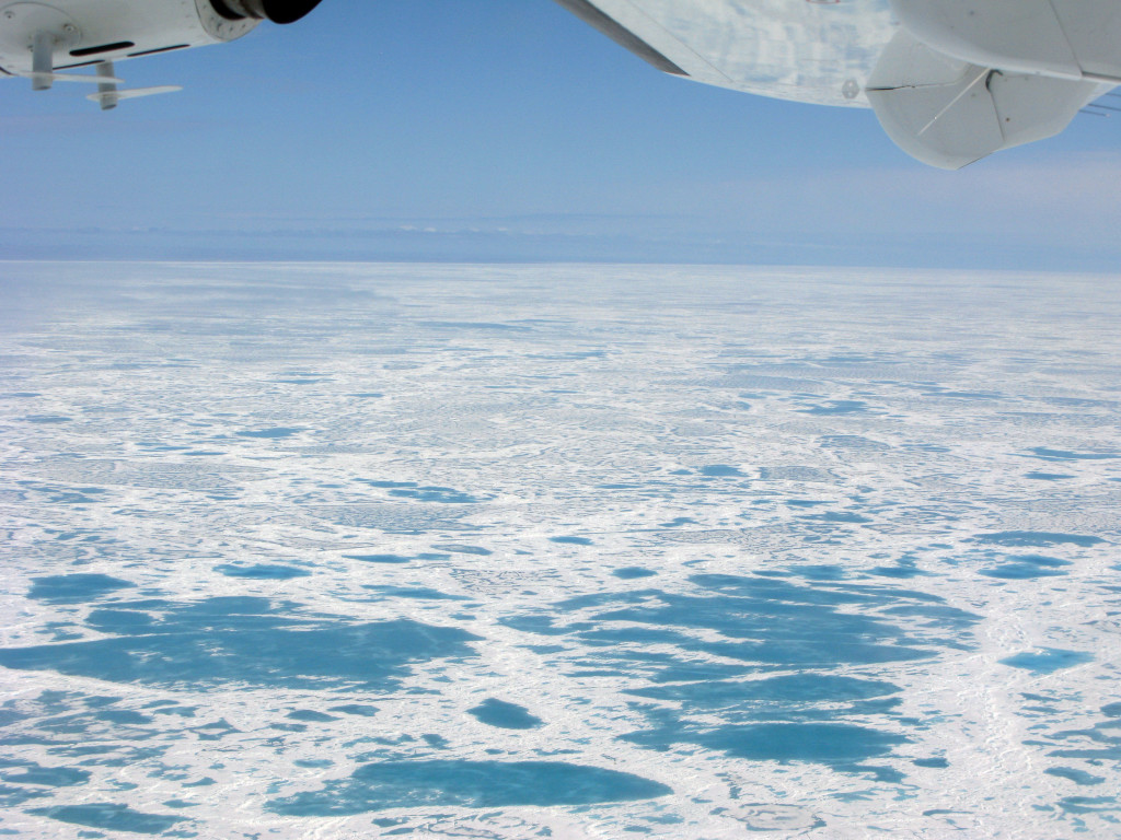 Sea ice as far as the eye can see on our way from Yellowknife to Victoria Island.