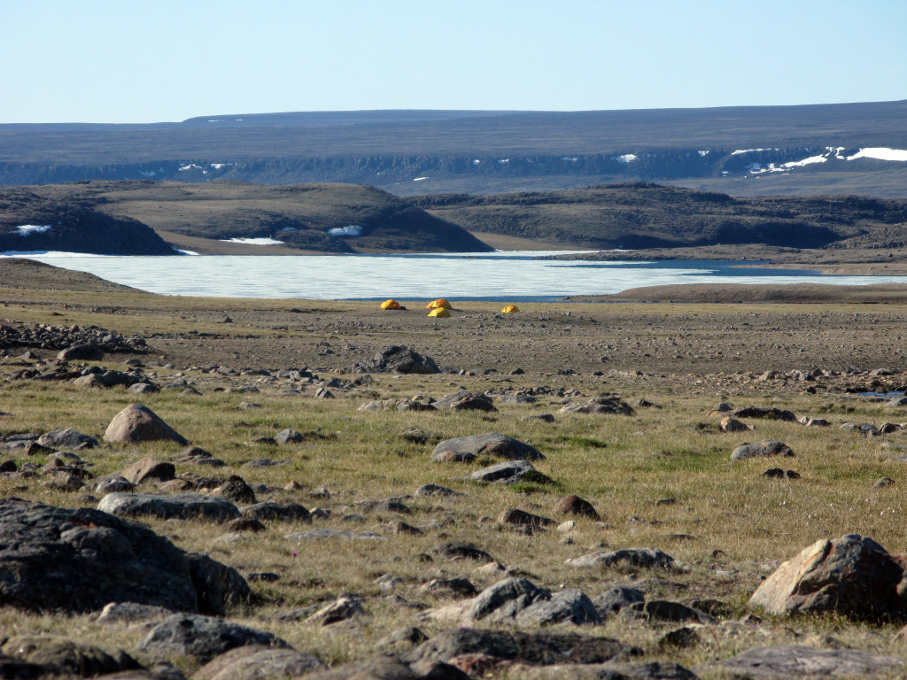 Another one of our smaller camps; we picked locations that were close to the outcrops but also near a source of water.