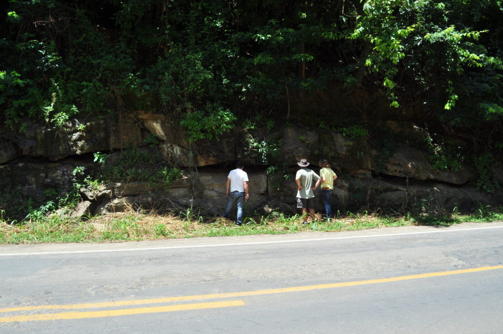 Figure 8 – One of the many exposures of high-grade metamorphic rocks we encountered in the road cuts.