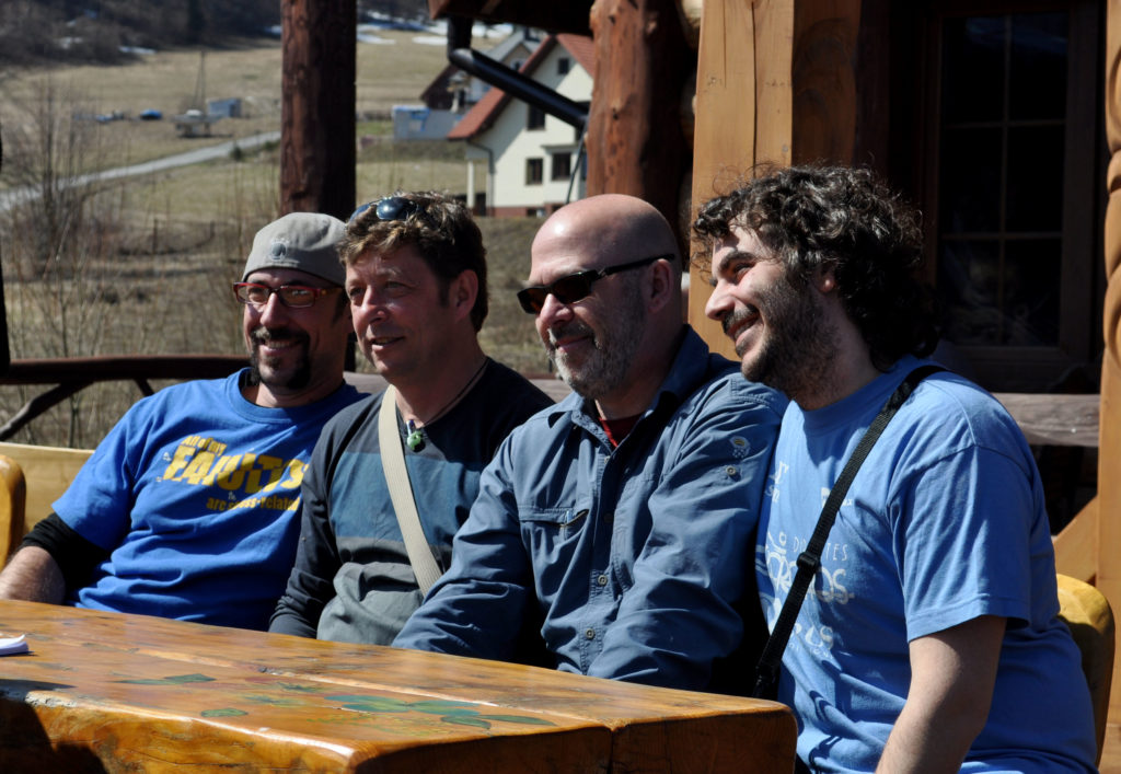 The Orocline team, from left to right: Arlo Weil, Gabriel Gutiérrez-Alonso, Stephen Johnston and me.