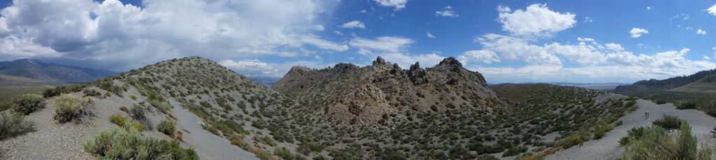 Tephra cone with obsidian plug, near Mono Lake