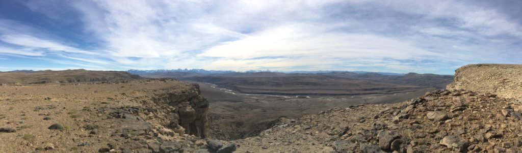 At the top of a measured section looking northwest toward Rio Guanaco and Mt. Fitz Roy