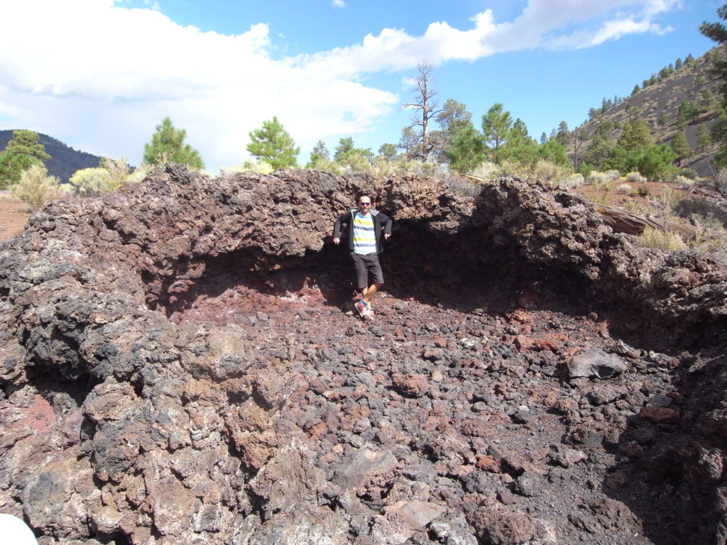 In the middle of a large lava flow at the San Juan Volcanic Field.
