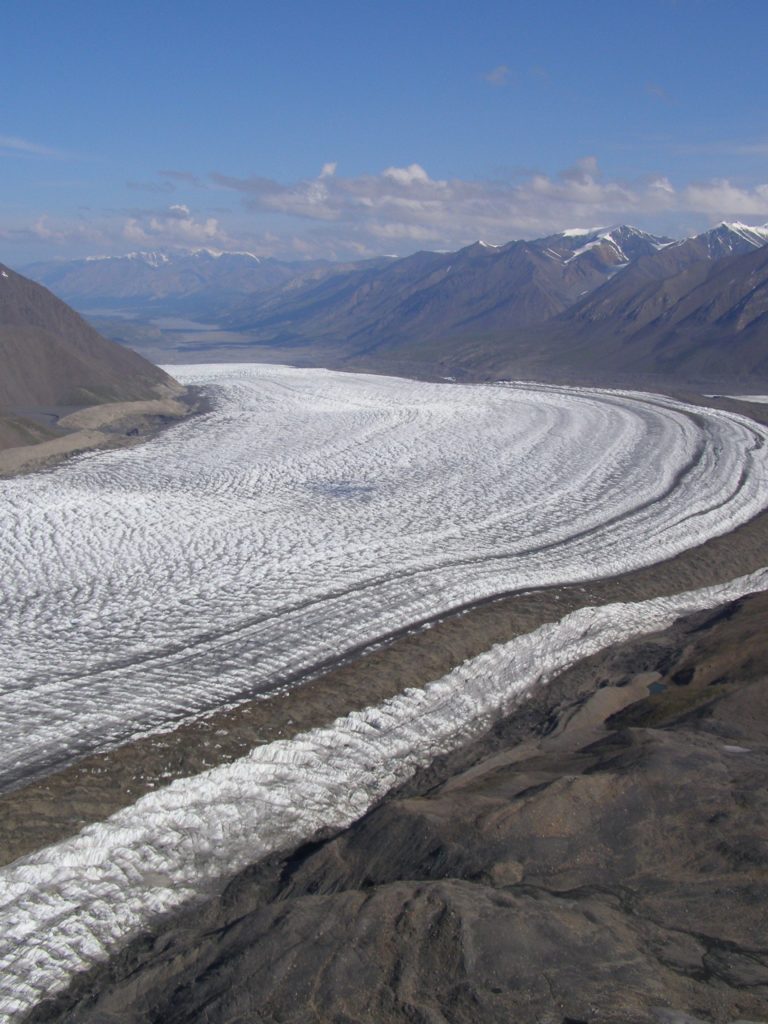Kluane Glacier draining the St. Elias Mountains toward the north.