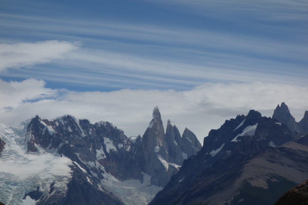 The Fitzroy massif (Argentina). This impressive collection of spires is made up of plutonic rocks that are intriguing for their location well east of the main subduction-related batholith.