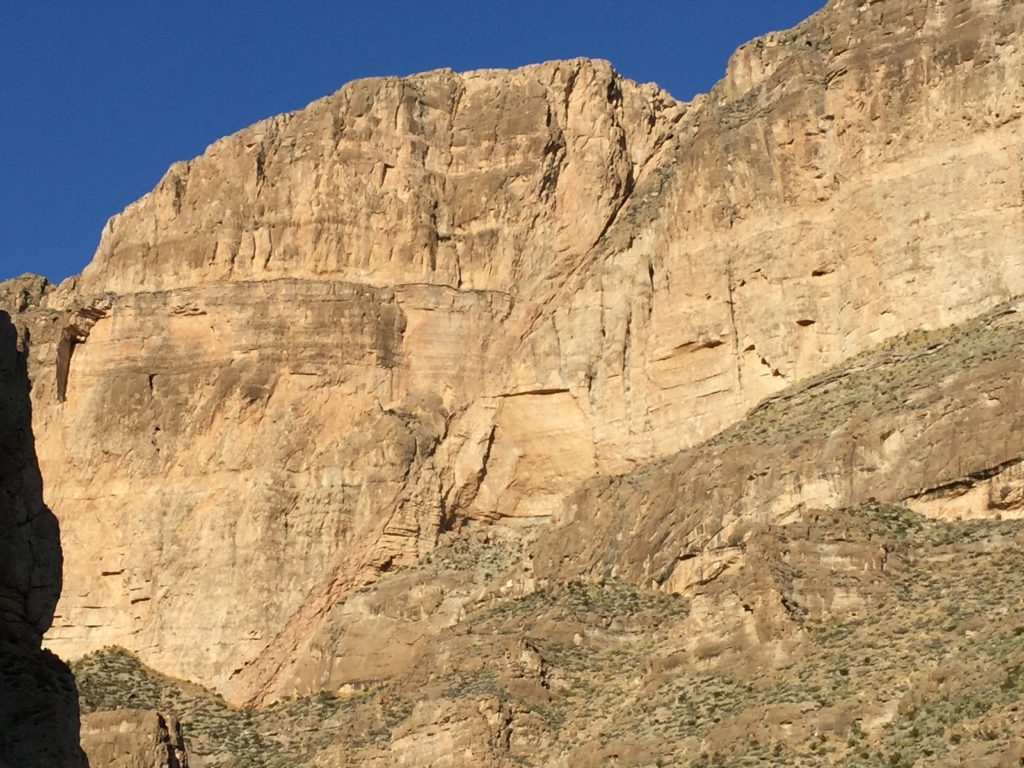 Normal fault exposed in Boquillas Canyon resulting from basin and range extension