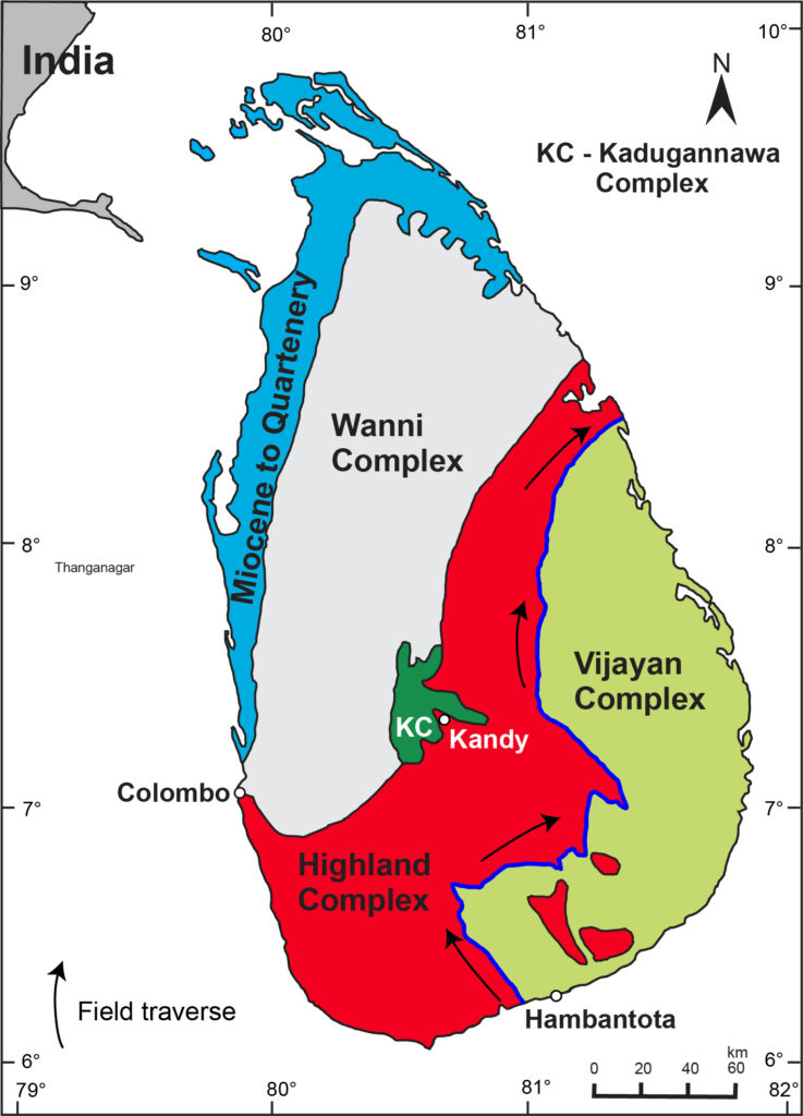 图 2 斯里兰卡构造单元划分图